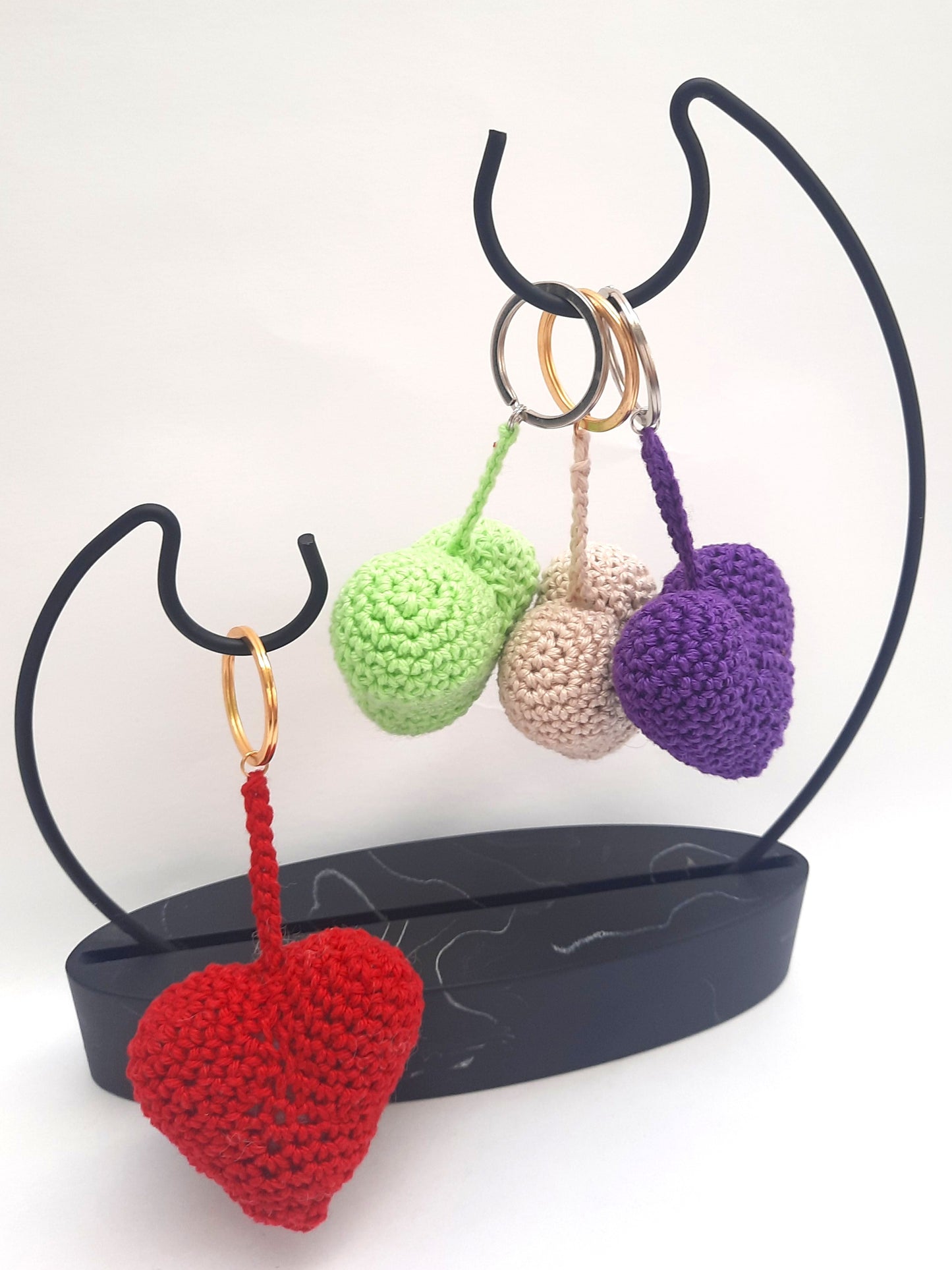 Bag charm 'Hartje' - lichtgroen + zilver