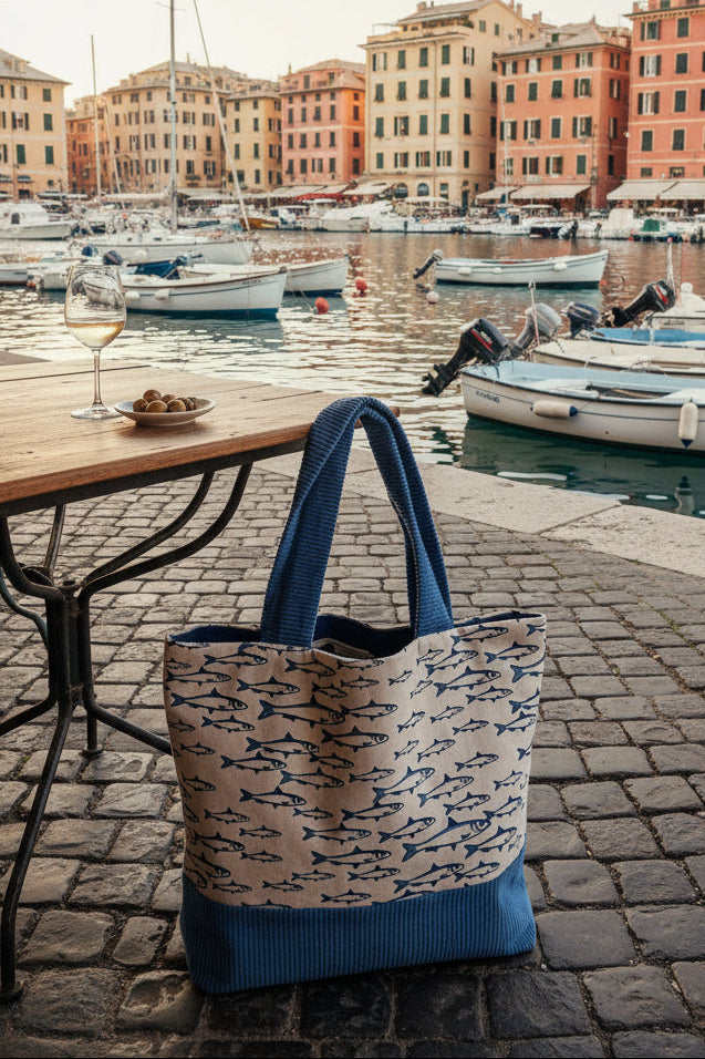 XL-tas 'Blu Genova' kleur jeans