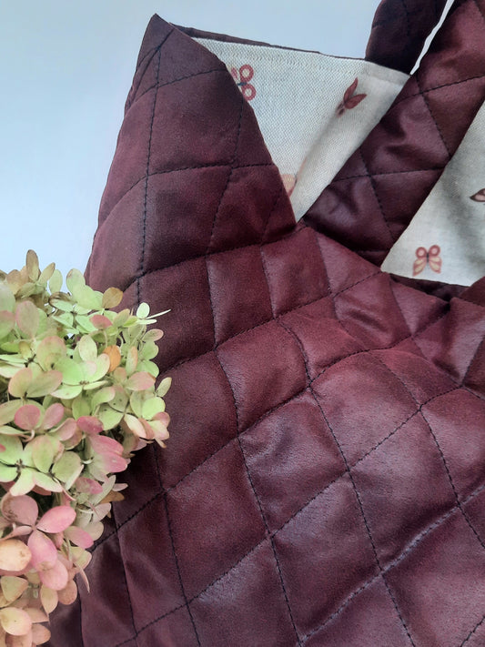 XL-tas, gewatteerd, kleur burgundy