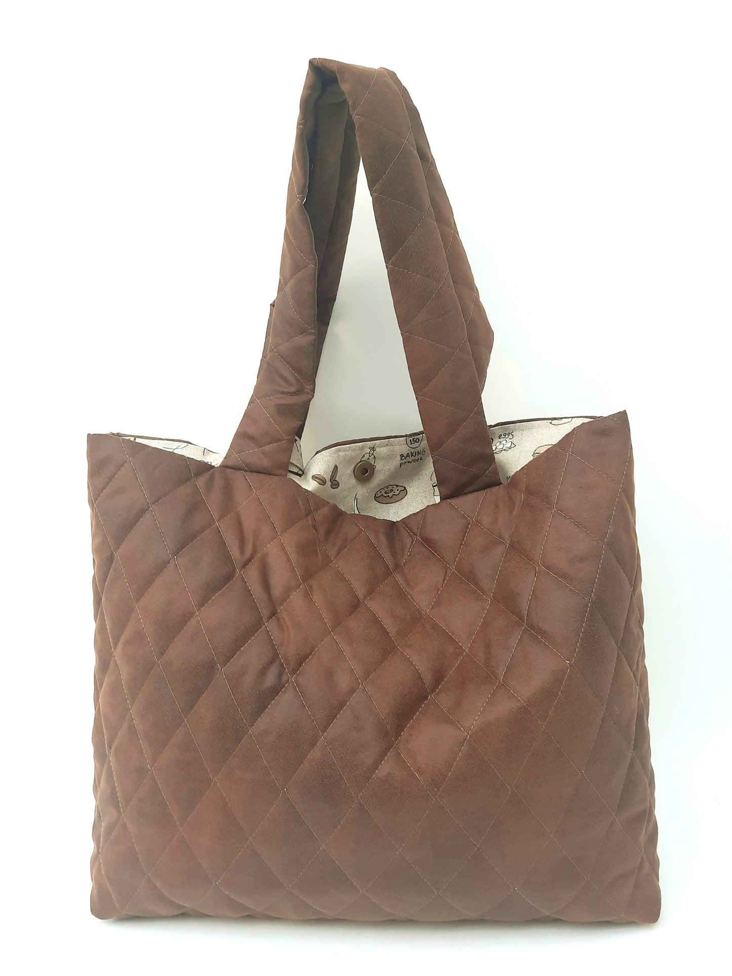 XL-tas, gewatteerd, kleur mokka