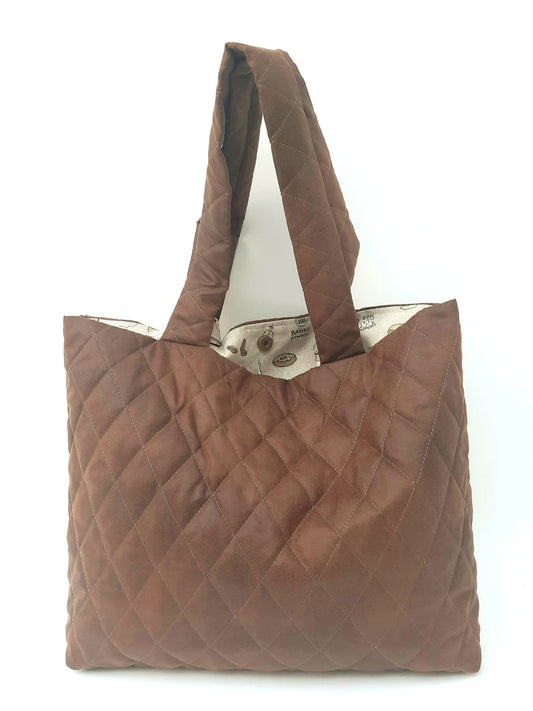 XL-tas, gewatteerd, kleur mokka