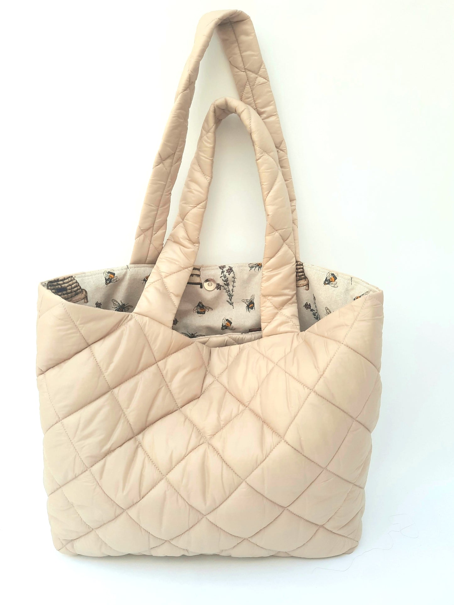 XL-tas, gewatteerd, kleur beige