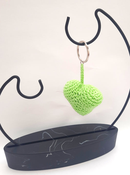 Bag charm 'Hartje' - lichtgroen + zilver