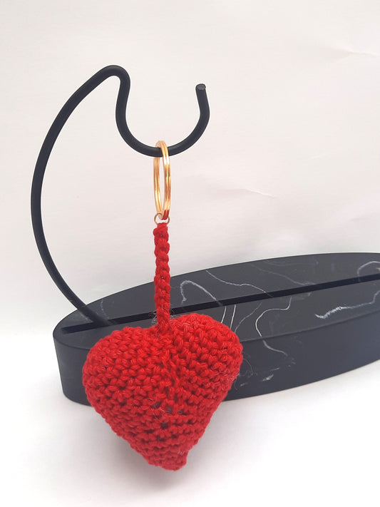 Bag charm 'Hartje' - rood + goud